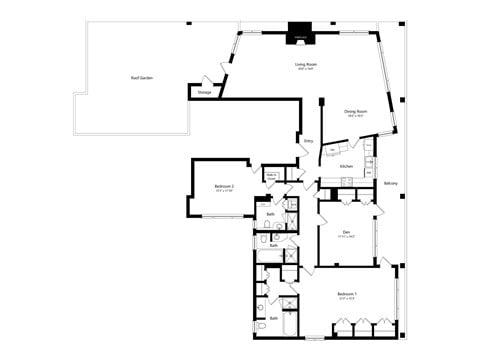 Floor plan for 3 beds, 3 baths, 1980 sqft
